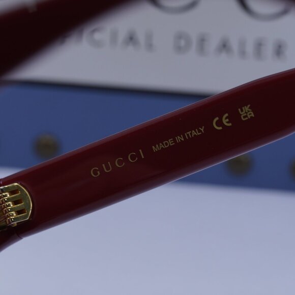 Gucci GG1773SA 002 Cat Eye Sunglasses - Burgundy/Brown - Picture 9 of 12